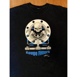 Pipe Fitters Tee Shirt River Rouge Michigan Detroit Skulls Wrenches Black Blue